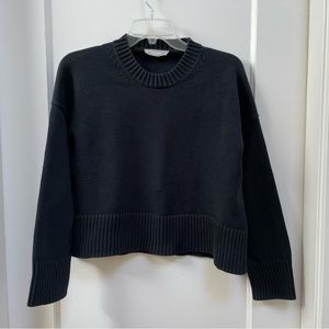 Everlane black cropped cotton sweater